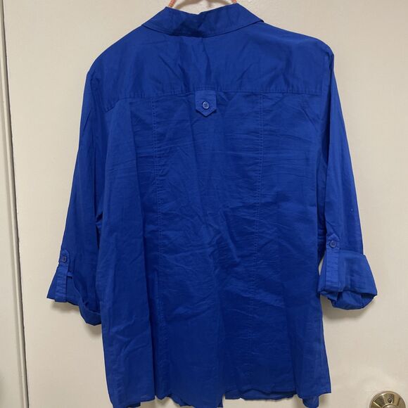 Chico’s Women’s Blouses Size 1 Med. Pullover Knit 3/4 Sleeve Blue Button Up Lot - Picture 12 of 12
